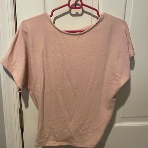 open back light pink shirt